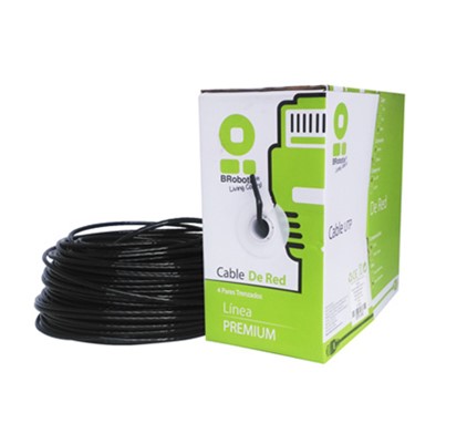 Bobina UTP - CAT5e, 305 m, Exterior Con Gel, Negro, CCA, BROBOTIX 183055 Bobina UTP - CAT5e, 305 m, Exterior Con Gel, Negro, CCA, BROBOTIX 183055
